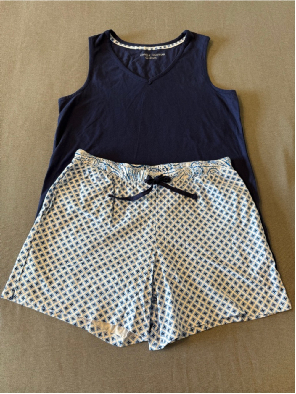 Carole Hochman women's pajama set Navy/White Size S